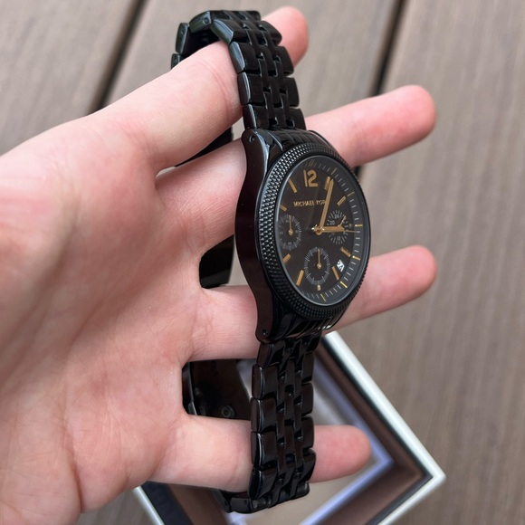 Black with Gold Michael Kors Watch - Picture 5 of 15